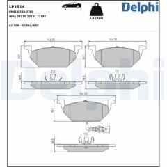 DELPHİ MARKA Golf4 Golf5 Jetta Passat A3 Toledo Ön Fren Balatası 1997- 1J0698151